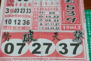 5/2福氣539參考看>>>祝大家今晚中頭獎