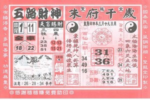 5/5朱府千歲~六合彩參考看