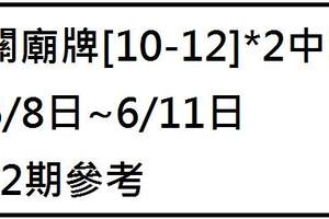 6/8~6/11關帝廟牌~六合彩參考看