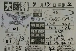 9/13大勝利~六合彩參考看看