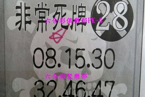 10/9非常死牌28~六合彩參考看看