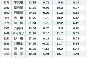 13檔高殖利率、低PE 物美價廉