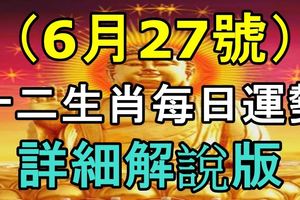 十二生肖每日運勢，詳細解說版（2017年6月27號）