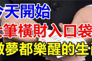 今天開始六大生肖，大筆橫財入口袋，做夢都能樂醒！