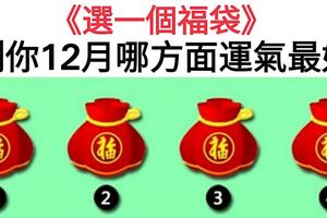 選一個福袋測你12月哪方面運氣最好？