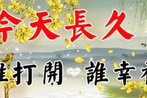 今天12月19日，長長久久日，祝你九運當頭，幸福久久！