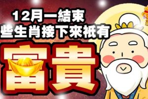 12月一結束，這些生肖接下來只有富貴！