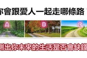 你會跟愛人一起走哪條路？測出你未來的生活是否會缺錢