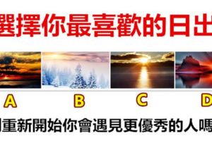 選擇你最喜歡的日出，測重新開始你會遇見更優秀的人嗎？