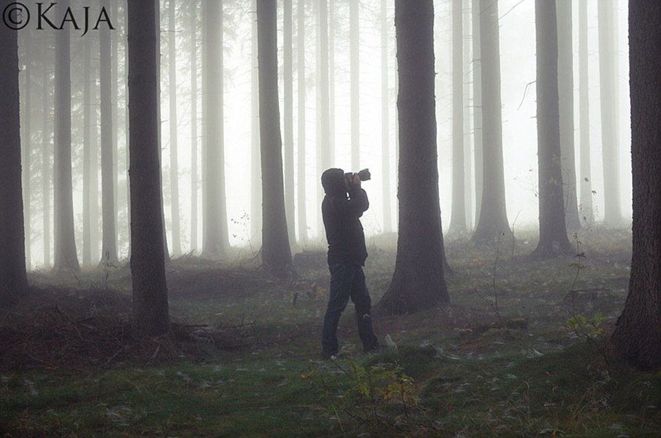 'Kaja took her camera on a school trip in September,' he tells FEMAIL, adding that she'd never taken photos before. Pictured, Kaja's photo of her father