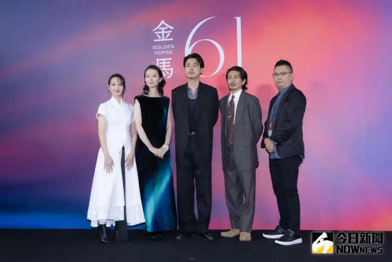 ▲李杏（左起）、 中村映裡子（又譯：中村映里子）、成田凌、 V6森田剛、監製廚子健介宣傳《雨中的慾情》。（圖／記者陳雅蘭攝）