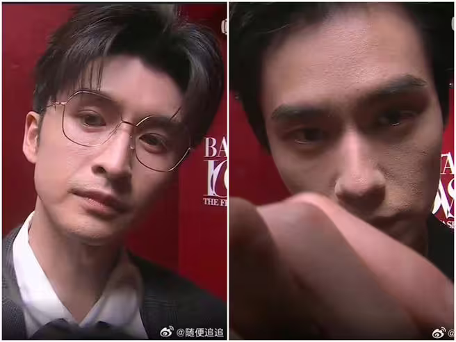 (左起)張雲龍、胡一天近距離被拍下。(圖/微博) (左起)張雲龍、胡一天近距離被拍下。(圖/微博)
