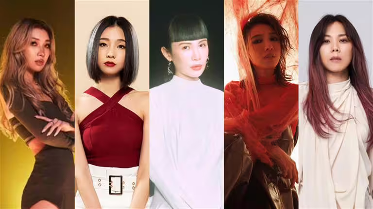 第36屆金曲歌后入圍者,左起Karencici、陳忻玥、魏如萱、戴佩妮、蔡健雅。(圖/資料照) 第36屆金曲歌后入圍者,左起Karencici、陳忻玥、魏如萱、戴佩妮、蔡健雅。(圖/資料照)