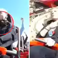搭雲霄飛車一半　男子被1物砸臉