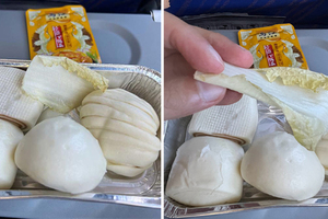 飛機餐送「4個饅頭＋1片白菜」乘客愣：空中牢飯？航空公司回應了