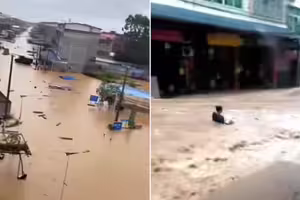 中國驚現「洪水吞村」！滅頂恐怖畫面曝