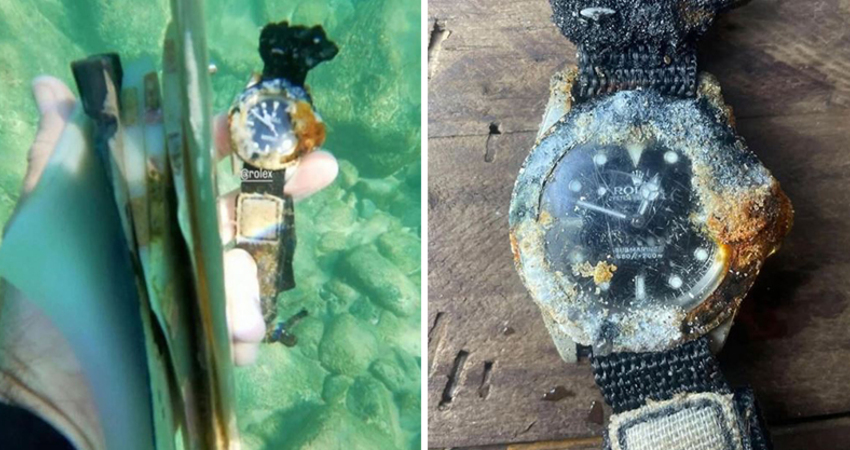 果真是錶界王者！海底撈到「黑水鬼」錶面全結晶　秒針竟然還在動