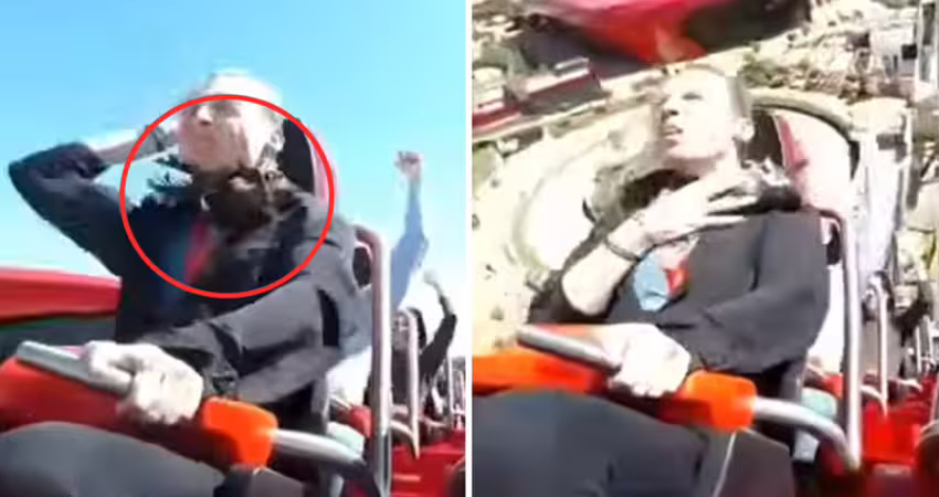 搭雲霄飛車一半　男子被1物砸臉