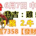 6月7日雞、蛇、鼠、猴、牛、兔！中大獎！請留言7358【發財旺旺】