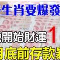 這些生肖要爆發了，月底前存款過500萬，財路一路順暢的8大生肖