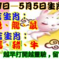 生肖周運|4月29日—5月5日生肖運勢詳解！