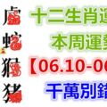 十二生肖運勢：本周運勢【06.10-06.16】千萬別錯失！