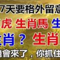 未來7天，5大生肖要格外留意了，定然是好事多多，就看你抓不抓的住了