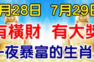 7月28日有橫財，7月29日有大獎！大運連連，財運爆棚的生肖！