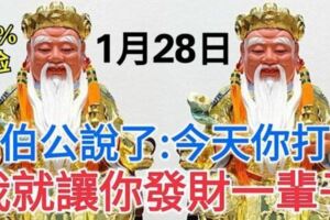 今天1月28旺財日！大伯公說了：今天你打開，願你發財一輩子，你就迷信一次吧