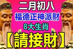 二月初八，福德正神派財，8大生肖【請接財】