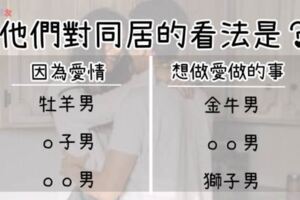 十二星座男生對於「住一起」的看法！他想和是同居是因為「愛」還是「想做愛做的事」？