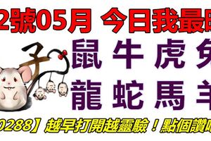 22號05月，今日我最旺！鼠牛虎兔龍蛇馬羊！【50288】越早打開越靈驗！點個讚吧！