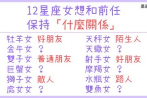 「分手，不代表斷交？」12星座女想和「前任」保持什麼關係？