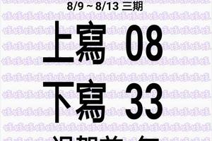 8/9-8/13  大社福安宮-六合彩參考