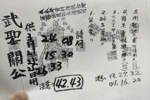 3/21-3/25 武聖關公-六合彩參考