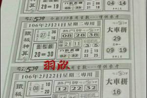 2/20號~2/25號【今彩.週報】