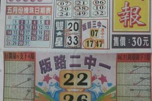 5/16  賺錢報-六合彩參考~祝大家中獎