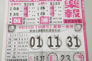 5/22-5/23  539娛樂報-今彩539參考~祝大家中獎  