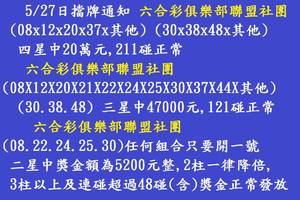 5/27  六合彩通告.jpg祝大家期期都中大獎