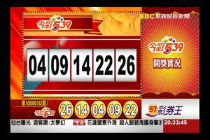 106年7月8日 今彩539開獎號碼  