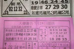 7/25  台北鐵報夾報+大發廣告-六合彩參考