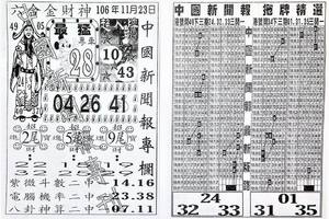 11/23  中國新聞報專欄-六合彩參考.jpg