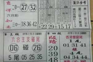 2/23  先鋒報-六合彩參考  