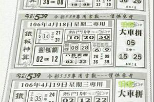 4/17號~4/22號【今彩.週報】