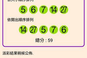 106年1月14日今彩539開獎號碼  