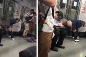 日本大媽電車「脫褲小便」，乘客怕被「噴到」狂躲，網友：「慘了日本被中國同化了！」(影片)